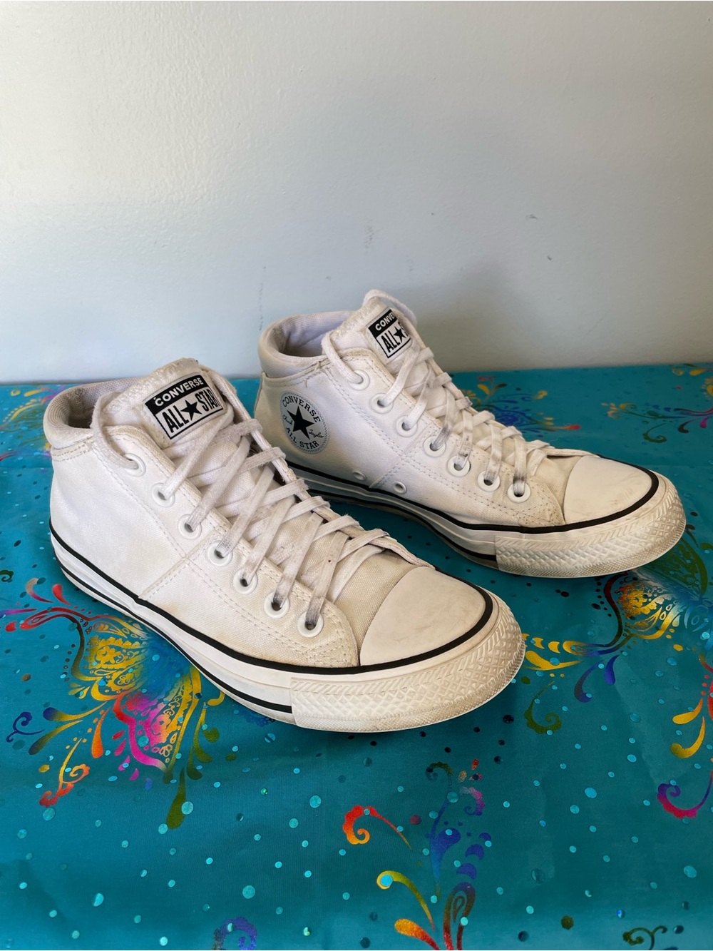 Converse White Women's  High Top Canvas Sneakers, Size 7